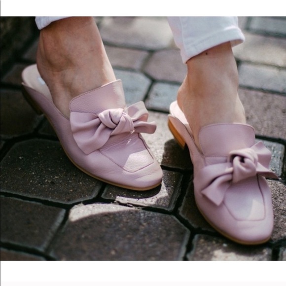 BP Nordstrom Dusty Pink Maddy Bow Mule Slip On Loafers 6 - Picture 3 of 9